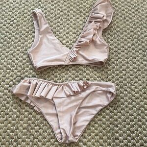 Tularosa blush colored ruffle bikini size S